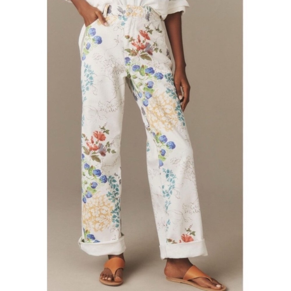 Anthropologie Pilcro Cuffed Oversized High-Rise Wide-Leg Jeans
